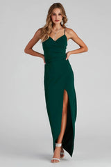 Sasha Formal High Slit Wrap Dress