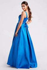 Satin Lace-Up A-Line Ball Gown