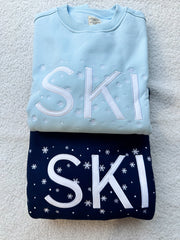 Icy Blue Ski Snowflake Sweatshirt