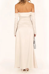 Gigi Off Shoulder Maxi Dress - Cream