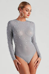 All That Shine Pearl And Rhinestone Bodysuit