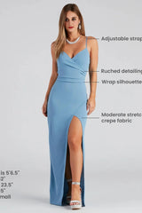 Sasha Formal High Slit Wrap Dress