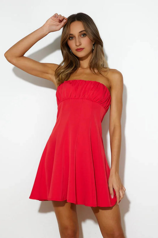 Tennis Fangirling Mini Dress Red