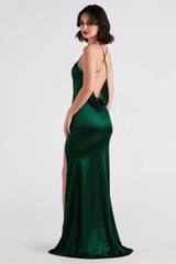 Ilya Satin Backless Mermaid Dress