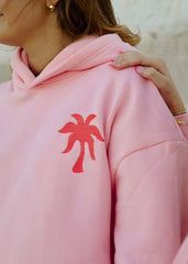 "Everything Comes in Waves" Hoodie in Pink