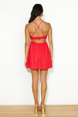 Posing Time Mini Dress Red