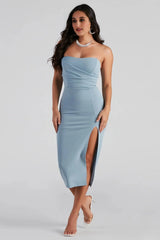 Zadie Formal High-Slit Midi Dress