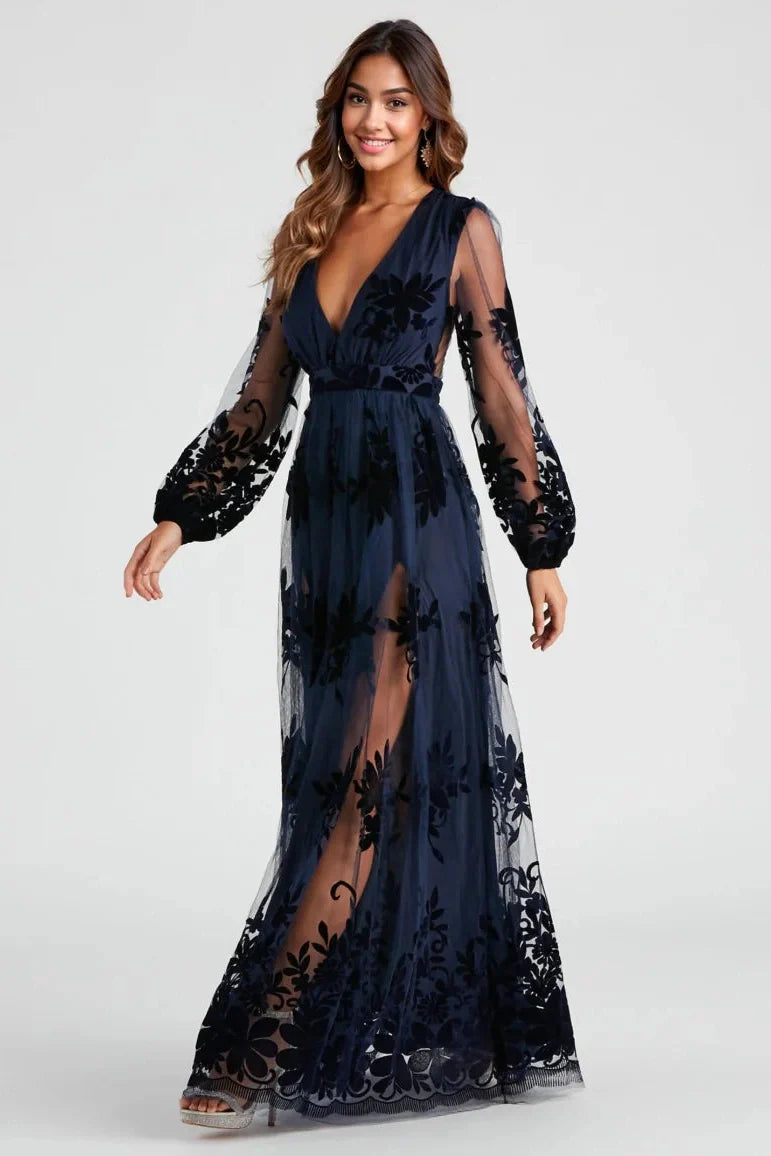 Evelyn Formal Plunge A-Line Dress