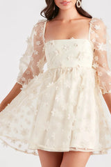 Dreaming Of Daisies Organza Babydoll Dress