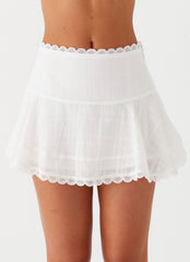 Hundred Percent Mini Skirt - White