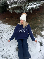 Ski Snowflake Embroider Sweatshirt