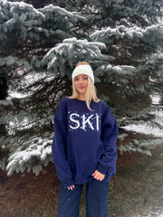 Ski Snowflake Embroider Sweatshirt