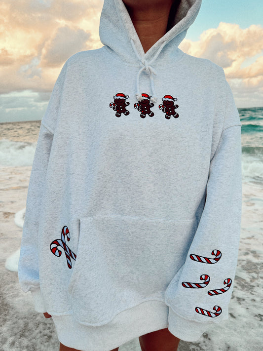 Pearl Grey Gingerbread Recipe Christmas Embroider Hoodie