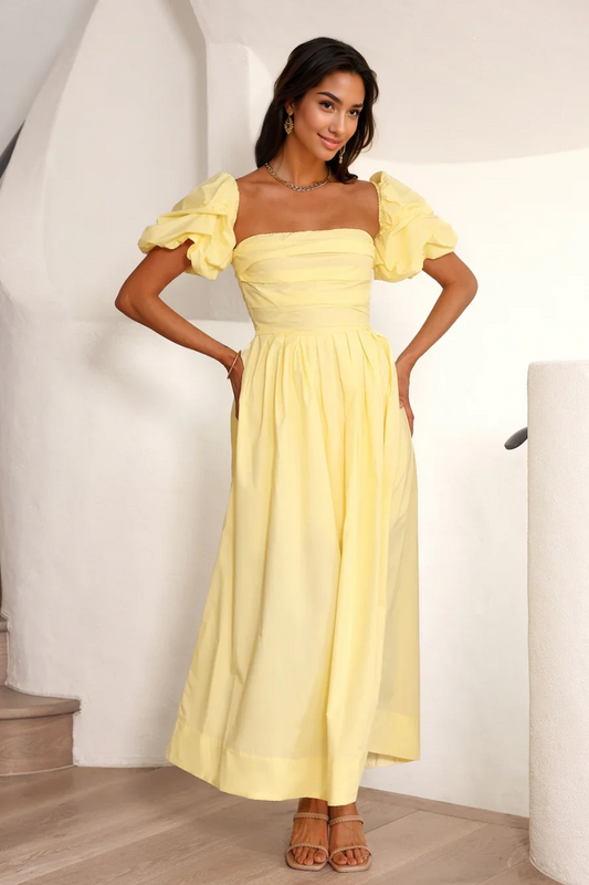 Birthday Picnic Maxi Dress Yellow