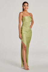 Anisley Strapless High Slit Slim Formal Dress