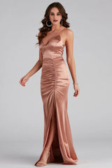 Abigail Ruched Satin Mermaid Dress