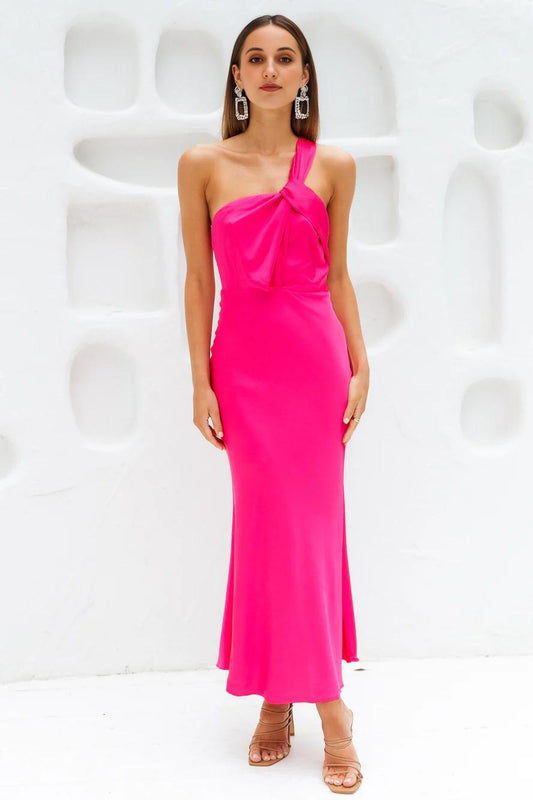 Adore Sunsets Midi Dress Fuchsia