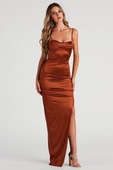 Alani Strappy Back Satin Formal Dress