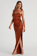 Alani Strappy Back Satin Formal Dress