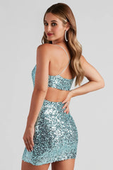 Allie Formal Sequin Open Back Dress