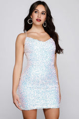 Allie Formal Sequin Open Back Dress