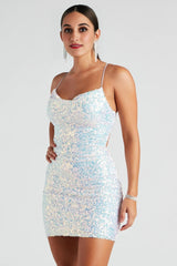 Allie Formal Sequin Open Back Dress