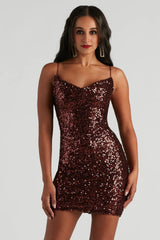 Allie Formal Sequin Open Back Dress