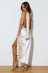 Athenian Satin Maxi Dress Champagne