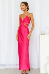 Cherry Pop Midi Dress Hot Pink