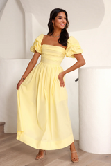 Birthday Picnic Maxi Dress Yellow