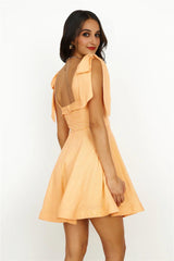 Beach Picnic Mini Dress Orange