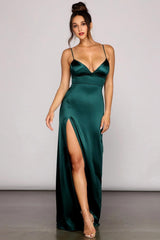 Carmen High-Slit Satin Formal Dress