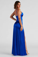 Carmen High-Slit Satin Formal Dress