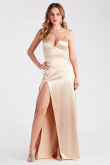 Carmen High-Slit Satin Formal Dress