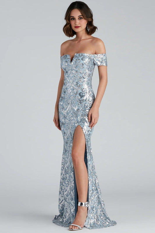 Carter Sequin Scroll A-Line Formal Dress