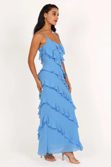 Ciao Ruffles Maxi Dress - Blue