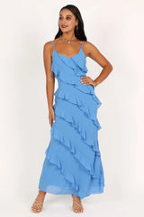 Ciao Ruffles Maxi Dress - Blue