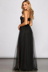 Cintra Mesh Tulle Bustier Gown