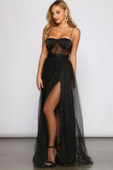 Cintra Mesh Tulle Bustier Gown