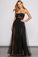 Cintra Mesh Tulle Bustier Gown