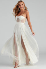 Cintra Mesh Tulle Bustier Gown