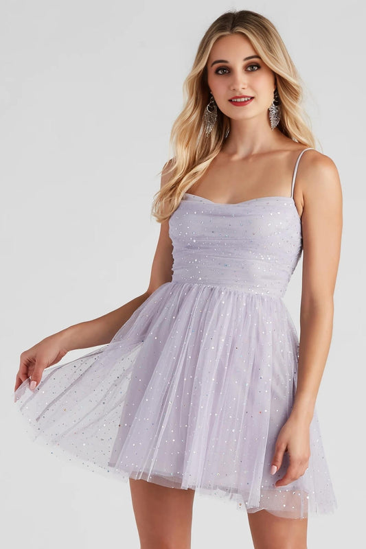 Claire Sequin Tulle Party Dress