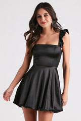 Classic Girl Satin Skater Bubble Dress