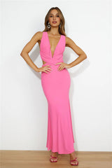 Cocktail Fun Maxi Dress Hot Pink