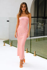 Coolness Calling Satin Maxi Dress Pink