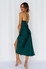 Crashing Prom Midi Dress Dark Green