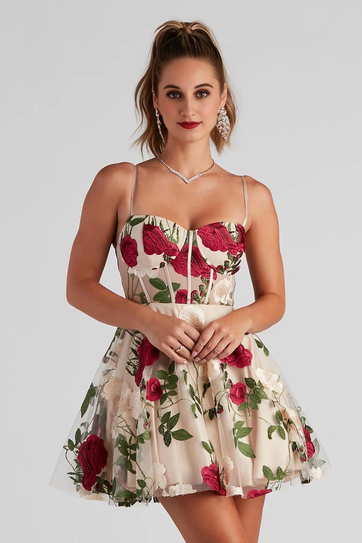 Darcie Floral Bustier Party Dress