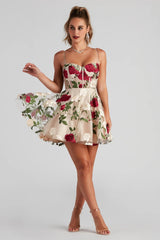 Darcie Floral Bustier Party Dress