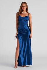 Drea Formal High Slit Ruched Dress