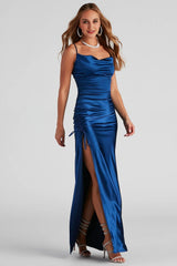 Drea Formal High Slit Ruched Dress